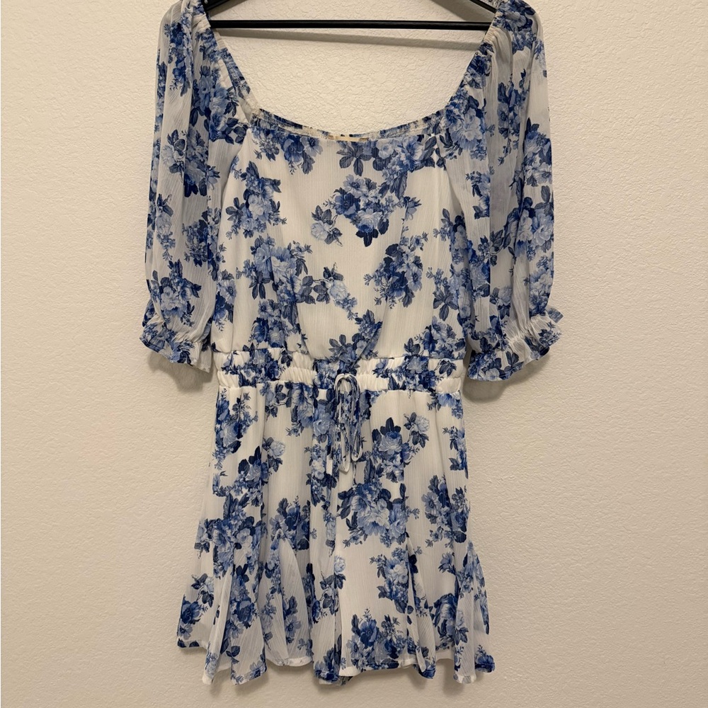 Altar’d State Floral Blue Women's Top
